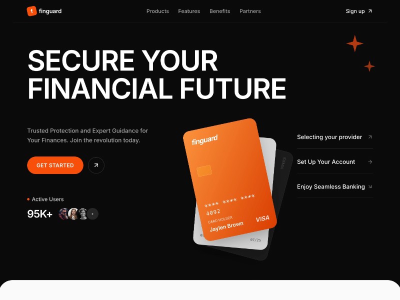 Preview for Fintech Banking Landing Page Template