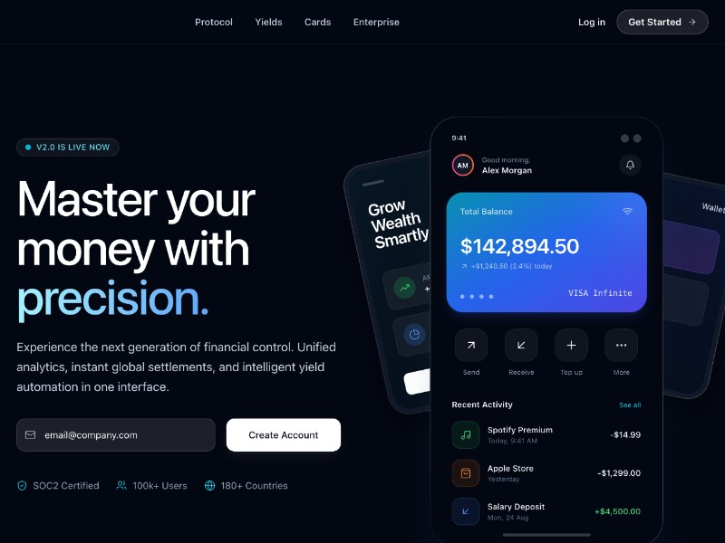 Preview for Fintech Crypto Wallet Landing Page Template