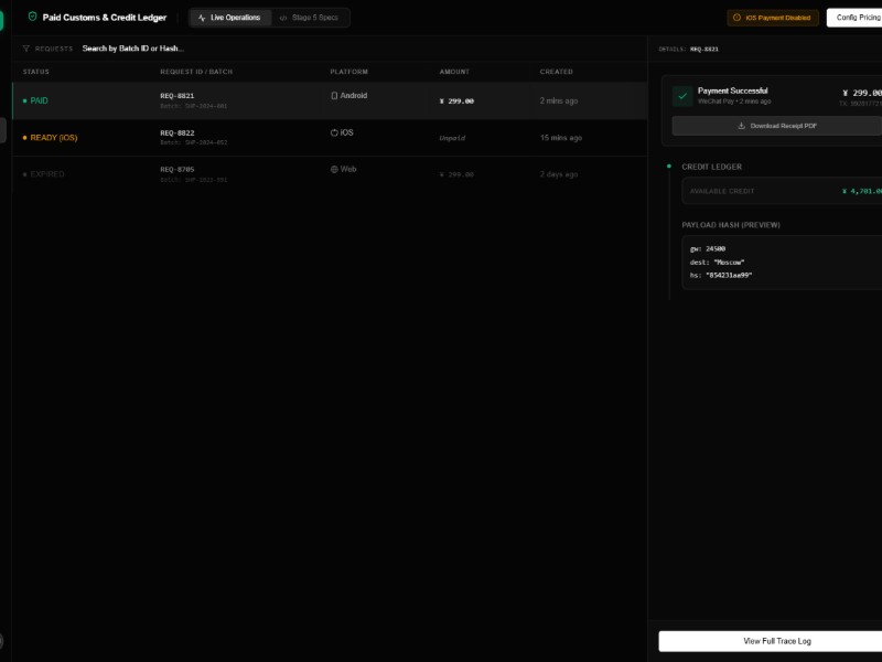 Preview for Customs Finance Dashboard UI Template