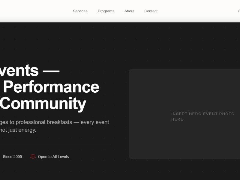 Preview for Fitness Events Landing Page Template