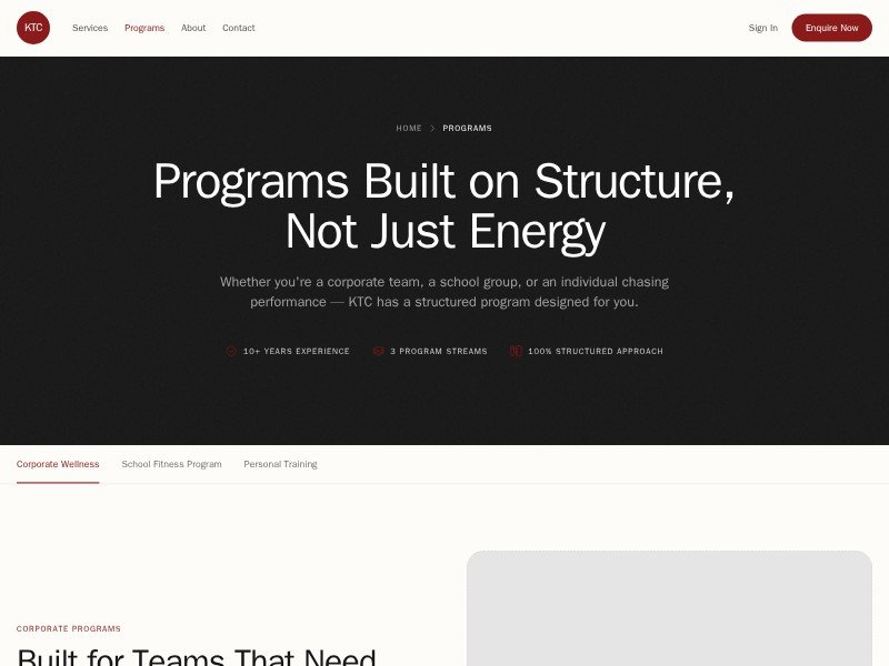 Preview for Fitness Programs Landing Page Template