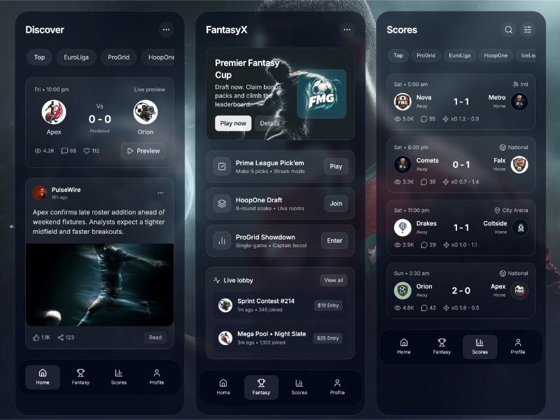 Preview for Sports Fantasy Scores Landing Page Template