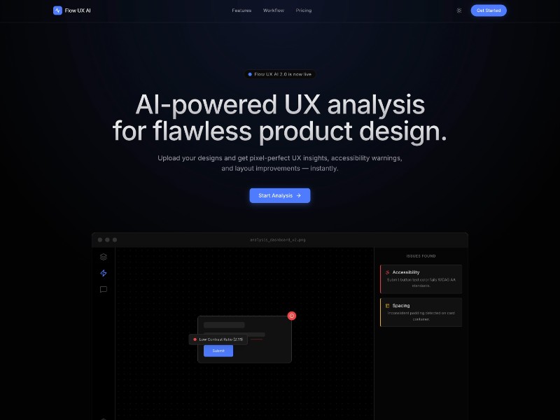 Preview for AI UX Analysis Landing Page Template