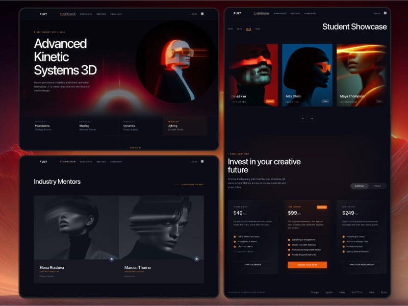 Preview for FLUX 3D Motion Design Course Landing Page Template