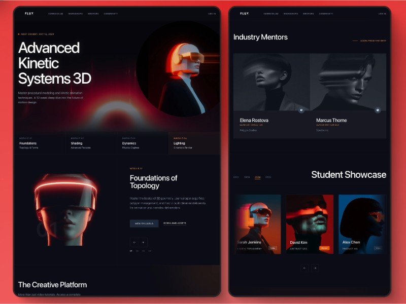 Preview for 3D Motion Design Course Landing Page Template