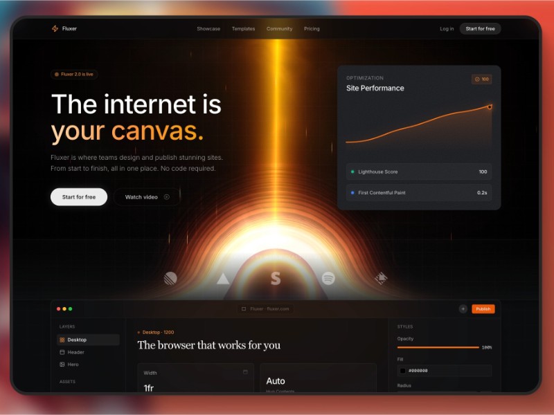 Preview for Fluxer SaaS Landing Page Template