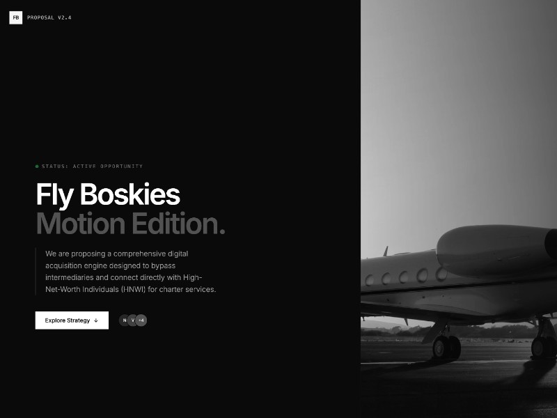 Preview for Fly Boskies Proposal Landing Page Template