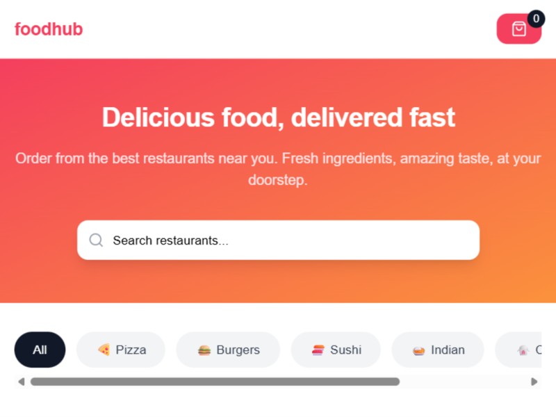 Preview for Food Delivery Landing Page Template