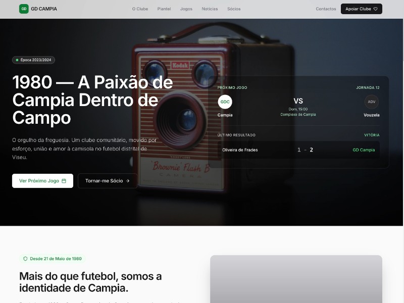 Preview for Football Club Landing Page Template