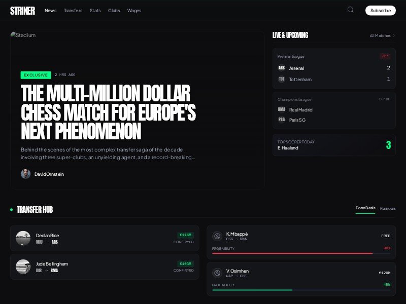 Preview for Football Intelligence Hub Template
