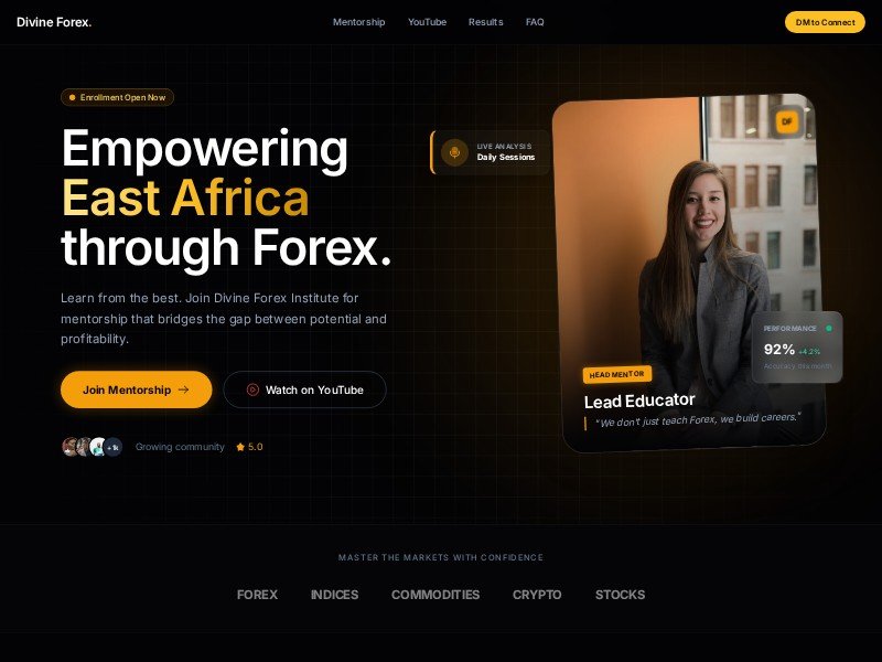 Preview for Forex Mentorship Landing Page Template