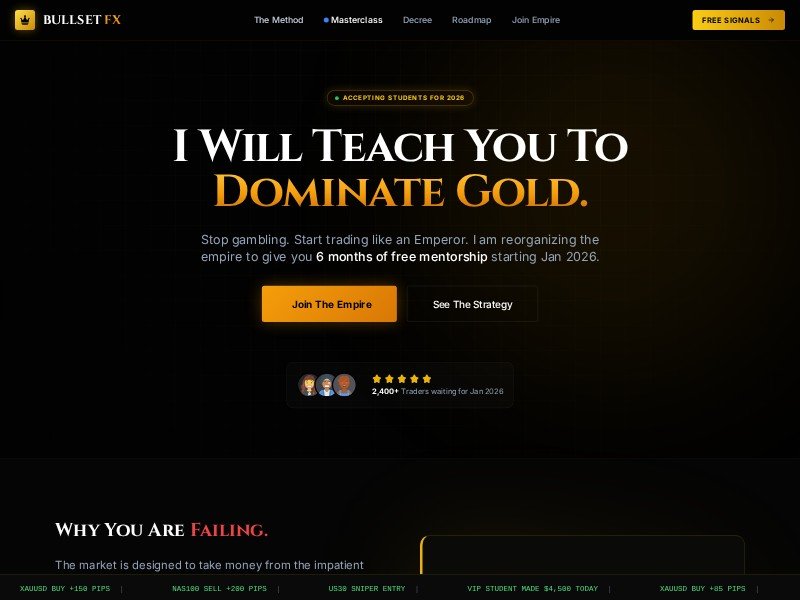 Preview for Forex Mentorship Landing Page Template