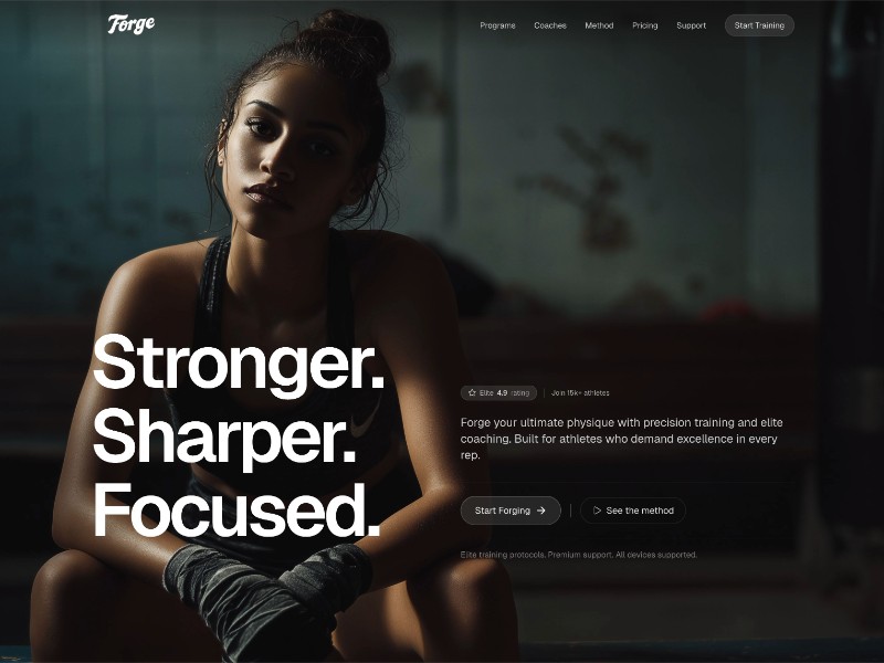 Preview for Forge Athletic Training Landing Page Template