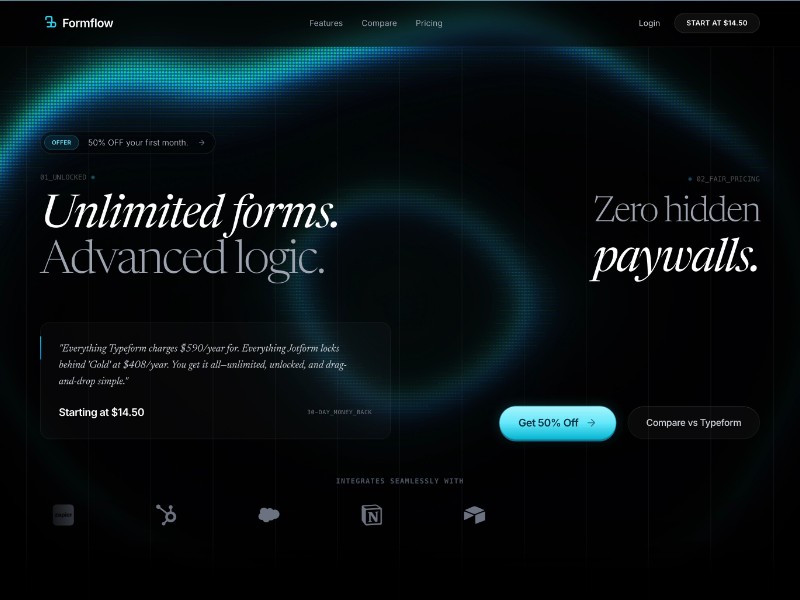 Preview for Form Builder SaaS Landing Page Template