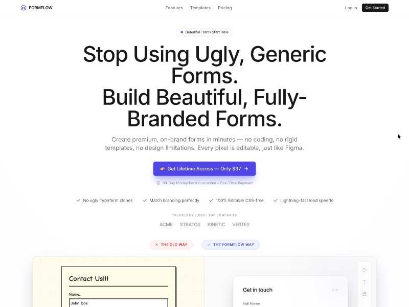 Preview for Formflow Landing Page Template