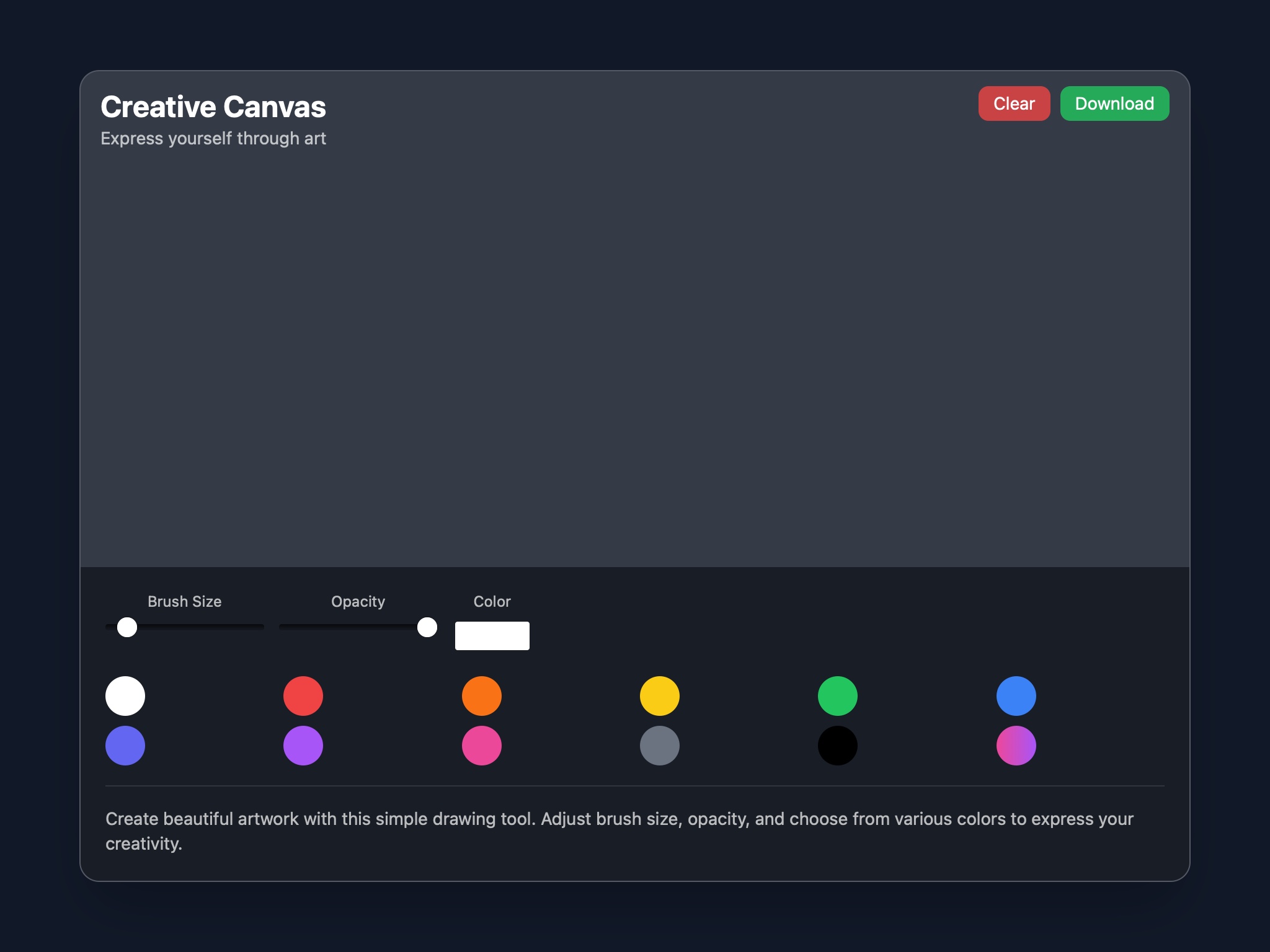 Preview for Interactive Drawing Canvas UI