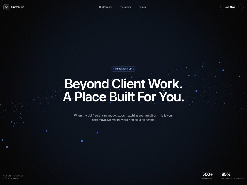 Preview for GrowthHub Freelance Membership Landing Page Template