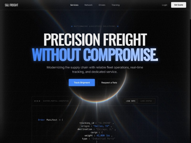 Preview for Freight & Logistics Landing Page Template
