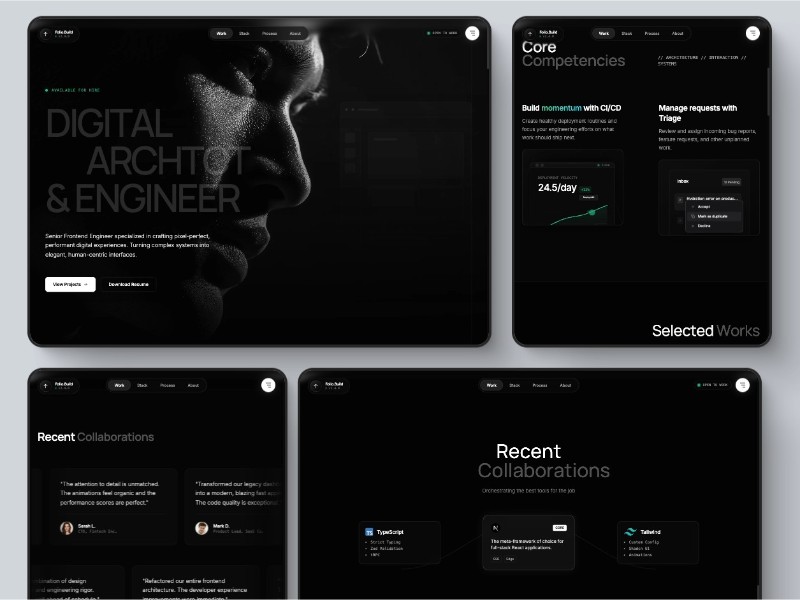 Preview for Frontend Engineer Portfolio Website Template 5 pages