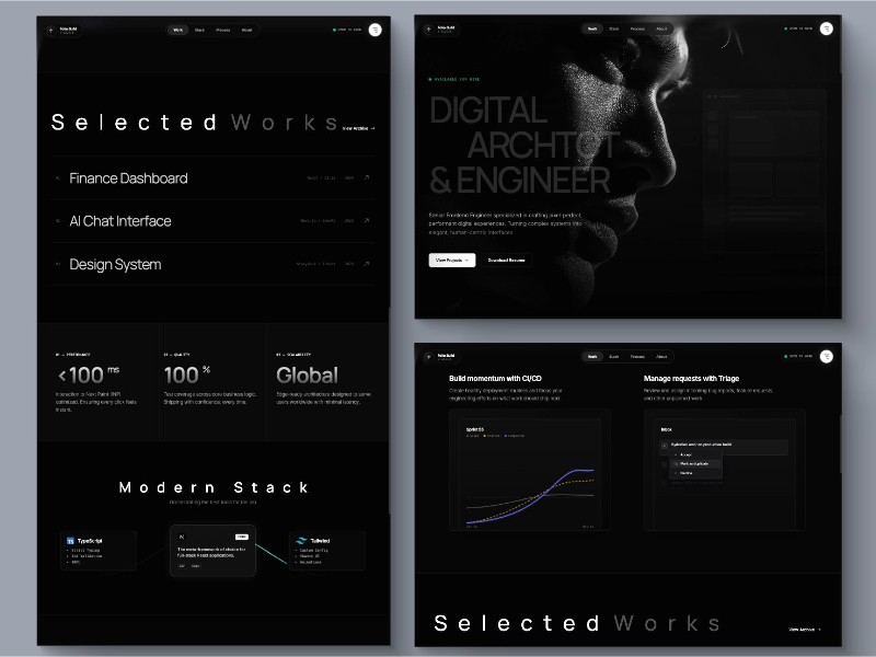 Preview for Frontend Engineer Portfolio Website Template MULTI-PAGES