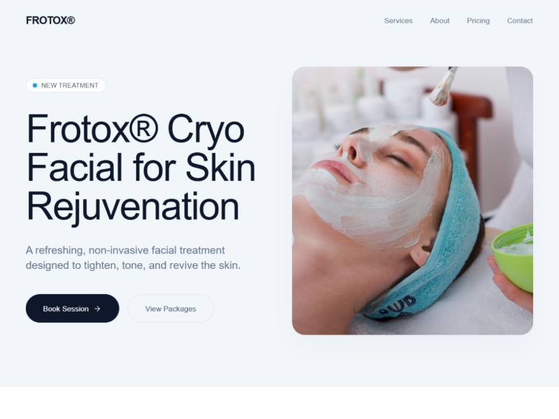 Preview for Frotox Cryo Facial Service Page Template
