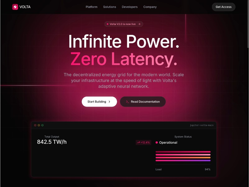Preview for Futuristic Energy SaaS Landing Page Template