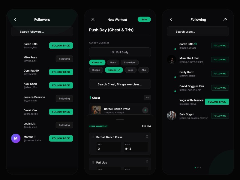 Preview for Futuristic Fitness App UI Template