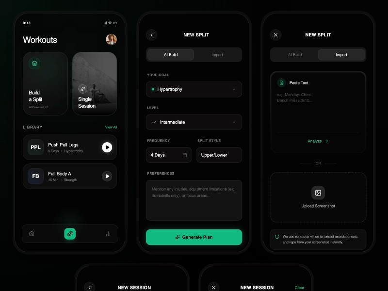Preview for Futuristic Fitness App UI Template