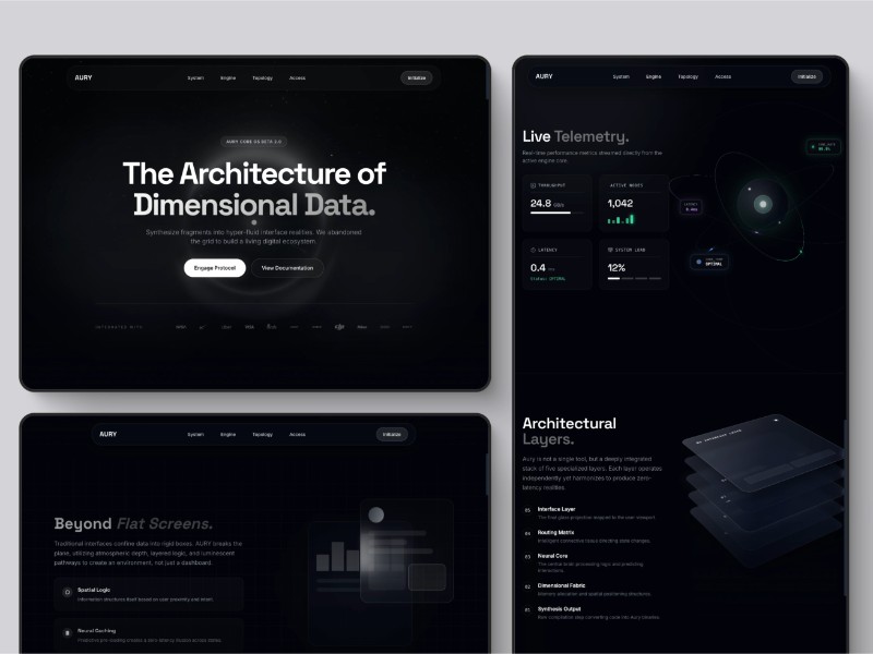 Preview for Futuristic SaaS Landing Page Template