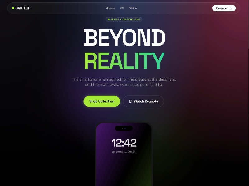 Preview for SanTech Smartphone Product Landing Page Template