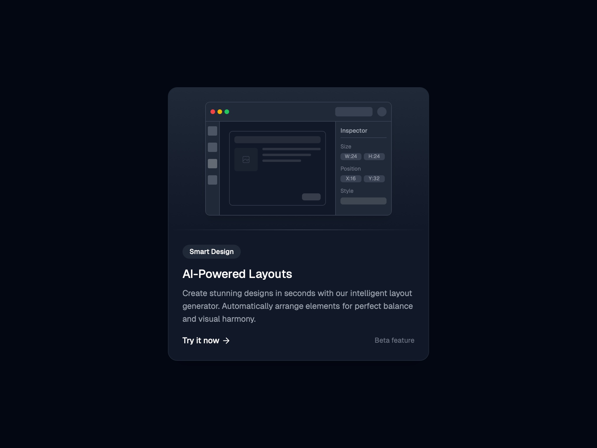 Preview for Design Tool Feature Card UI