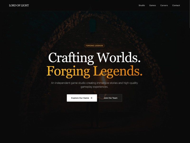 Preview for Game Studio Landing Page Template