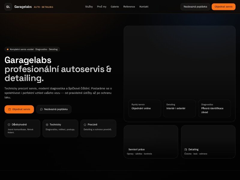Preview for Garagelabs Auto Service Landing Page Template