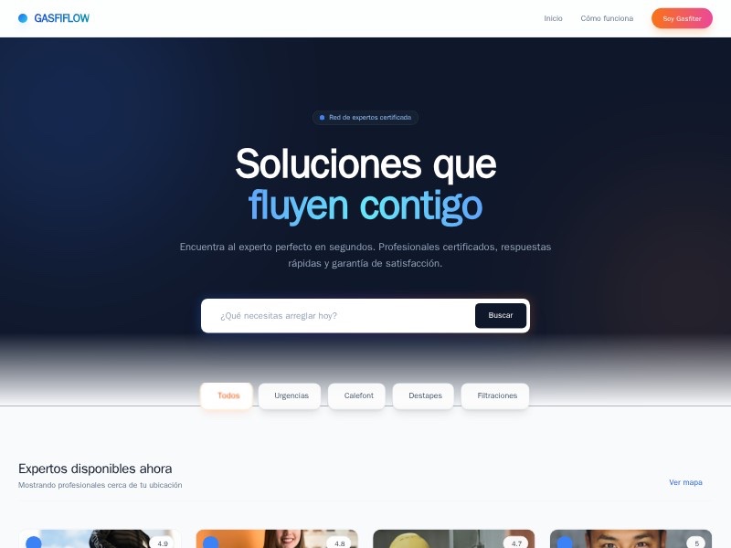 Preview for GasfiFlow Services Landing Page Template