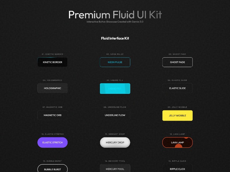 Preview for Premium Fluid UI Kit Template