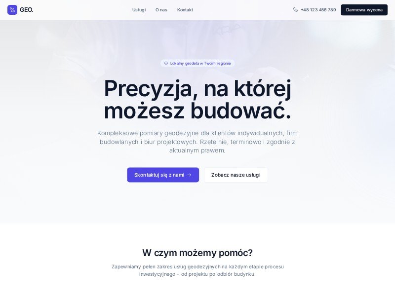 Preview for GEO Surveying Services Landing Page Template