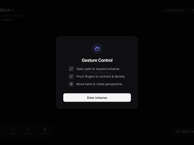 Preview for Gesture-Controlled WebGL Experience Template