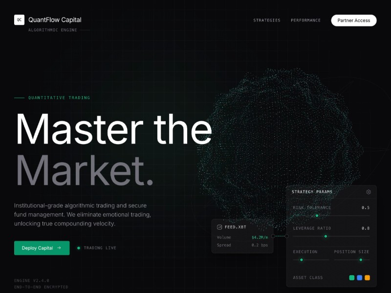 Preview for Algorithmic Finance Landing Page Template