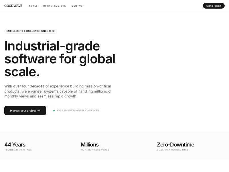 Preview for GOODWAVE Engineering Agency Landing Page Template