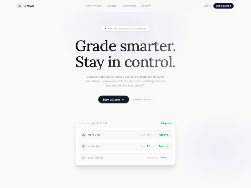 Preview for AI Grading SaaS Landing Page Template
