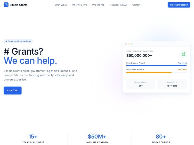 Preview for Grant Consulting Landing Page Template