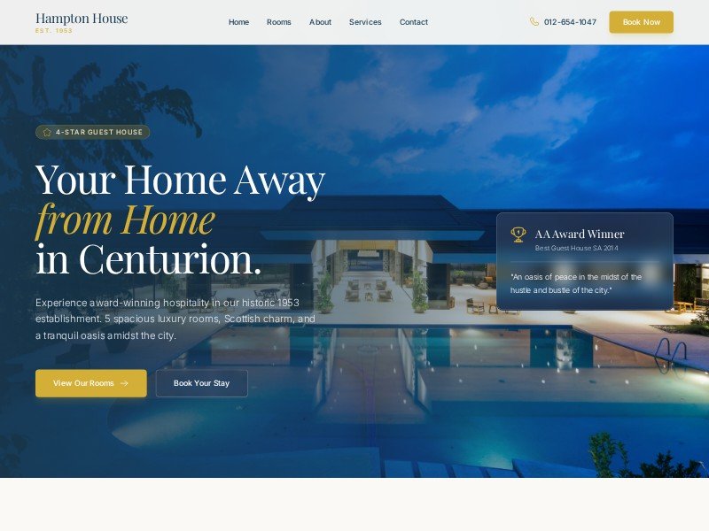 Preview for Guest House Landing Page Template