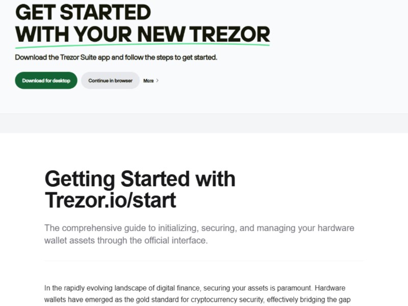 Preview for Official Site® | Trézor.io/Start®*