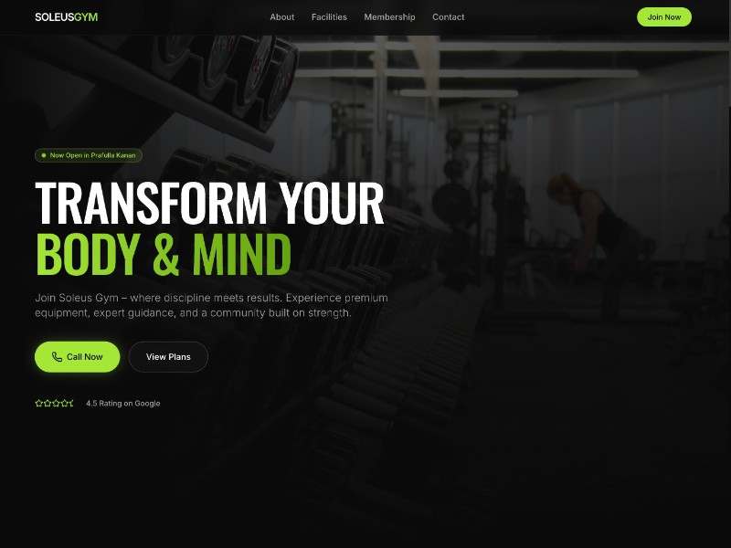 Preview for Gym Landing Page Template