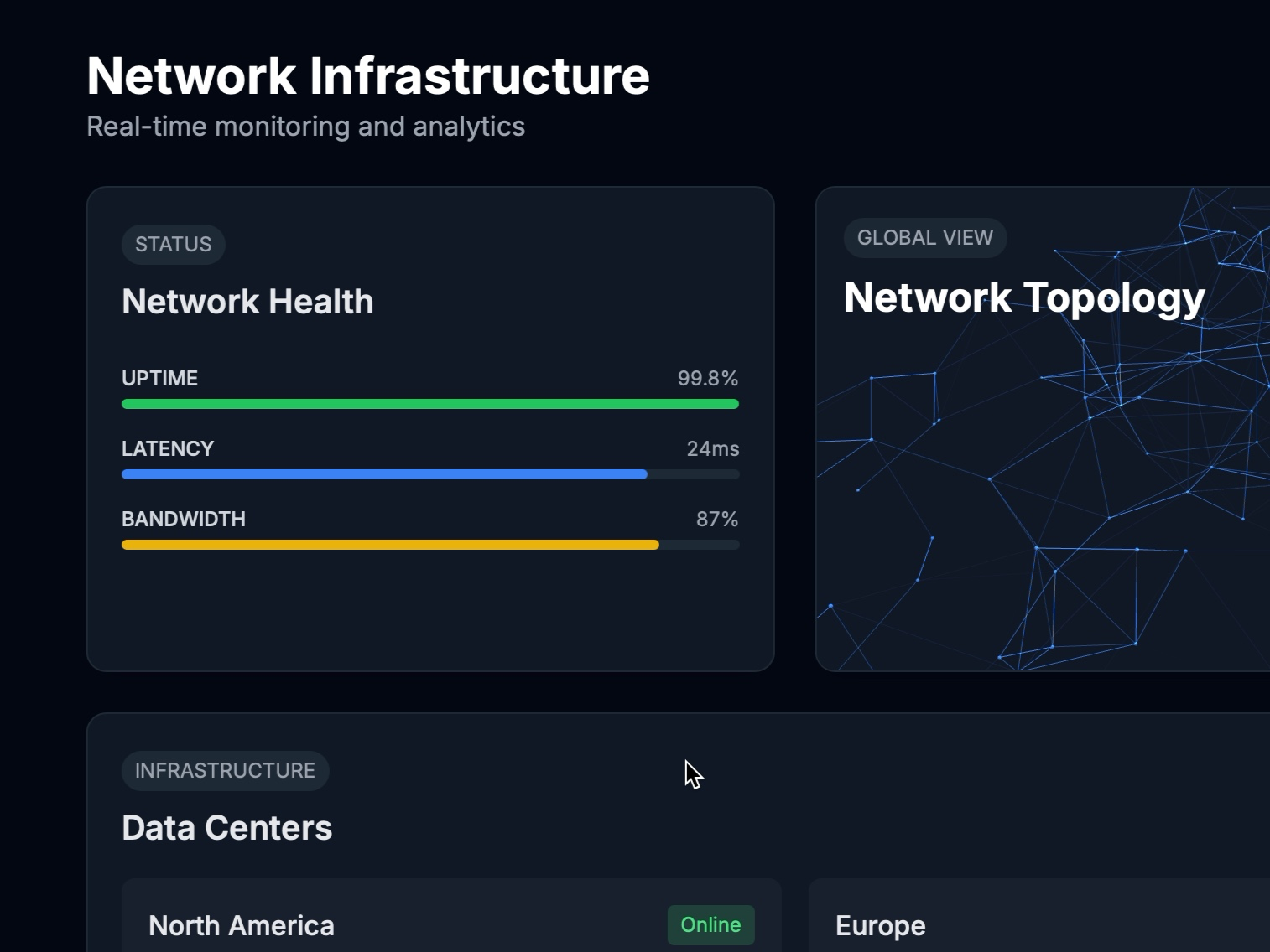Preview for Network Infrastructure Dashboard