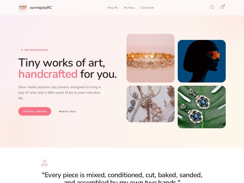 Preview for Handcrafted Jewelry E-commerce Landing Page Template
