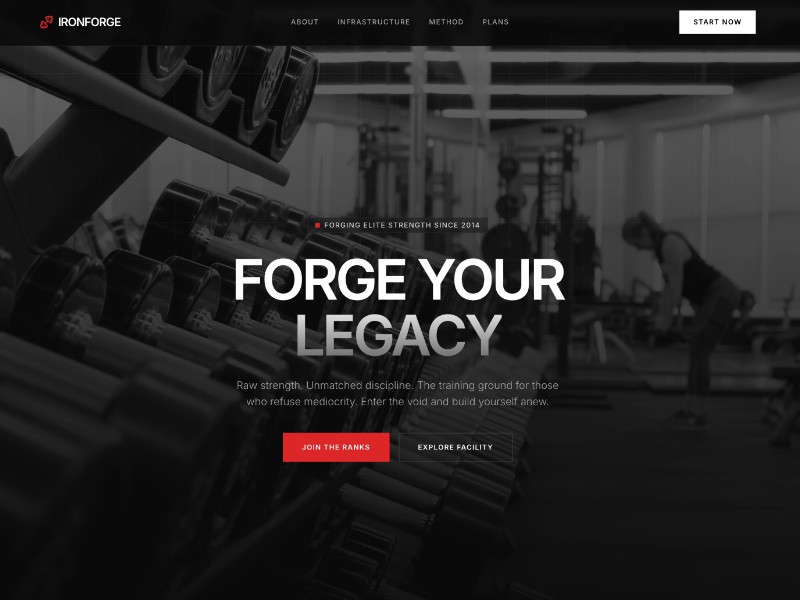 Preview for Hardcore Gym Landing Page Template
