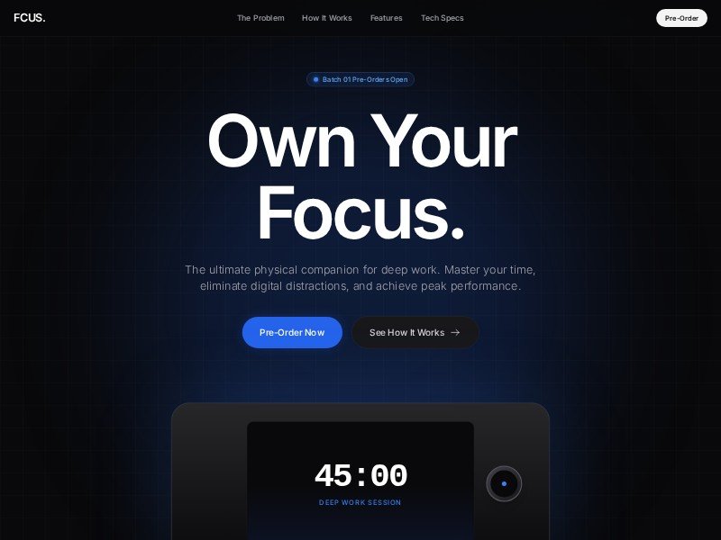 Preview for Physical Productivity Device Landing Page Template