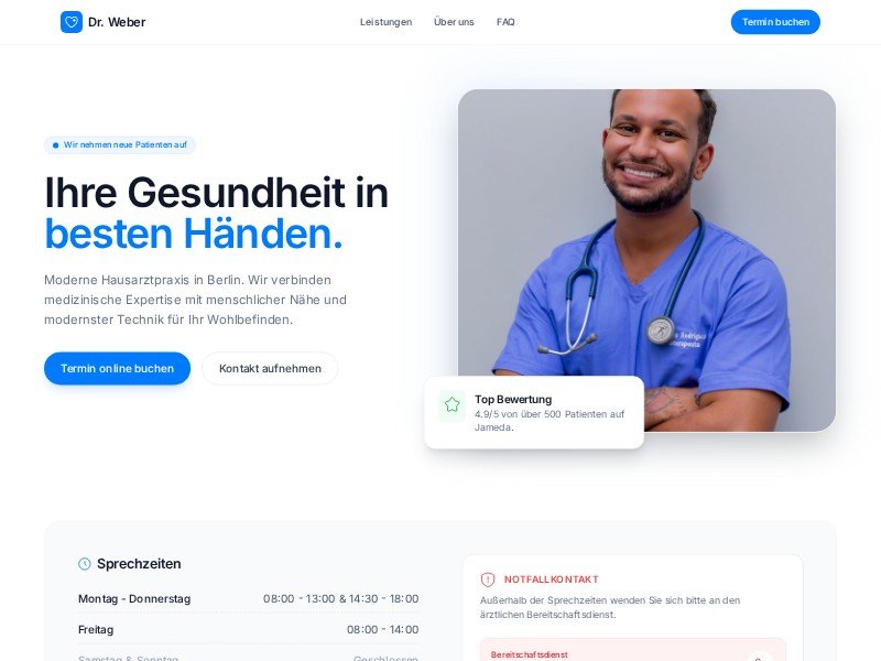 Preview for Hausarztpraxis Landing Page Template