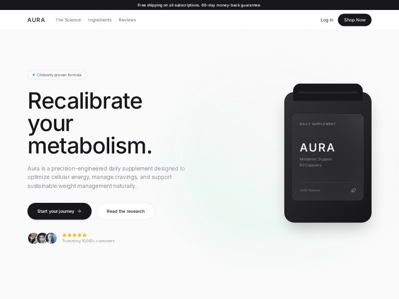 Preview for Health Supplement Landing Page Template